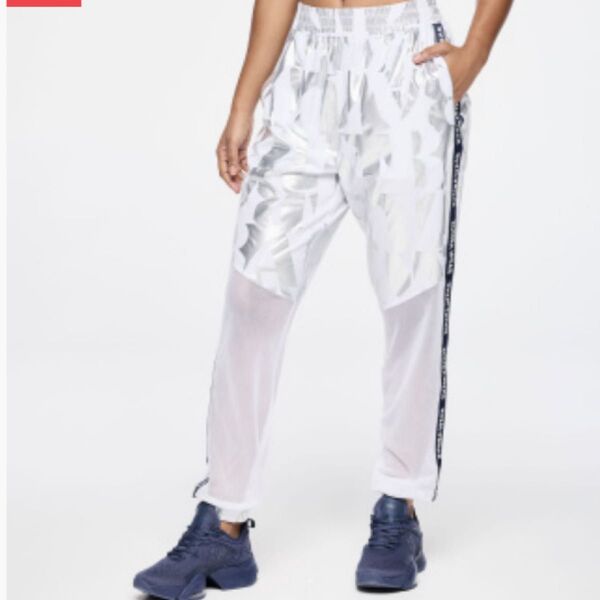 パンツ 正規品 ZUMBA Out Loud High Waisted Woven Track Pants With Mesh