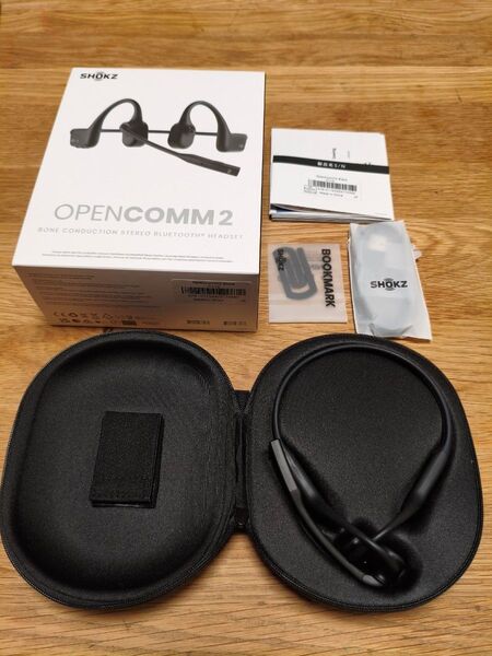 SHOKZ OPENCOMM2 骨伝導 ヘッドフォン ワイヤレス Bluetooth ヘッドセット ノイズキャンセルマイク