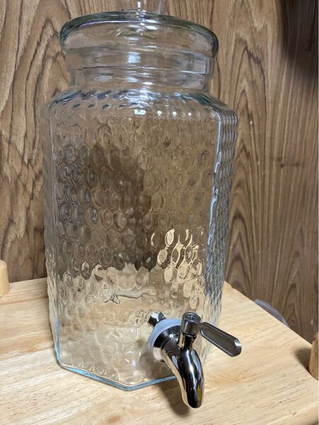 蛇口付きドリンクサーバー4L 滑り止め付き ガラス瓶 保存瓶