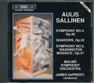 アウリス・サッリネン Aulis Sallinen：交響曲 第4番 Op.49, 第5番 Op.57, ほか、デプリーストJames DePreist指揮／マルメ交響楽団