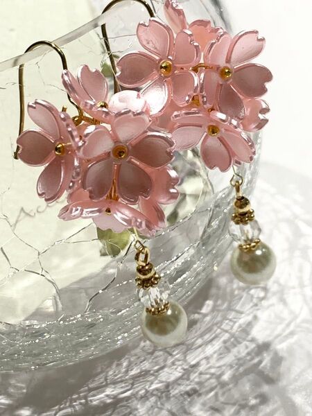 277.再販)桜のピアス ハンドメイド イヤリング サクラ さくら 桜 お花