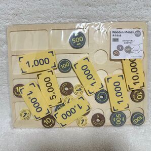 【新品3COINS】スリコ 木のお金 Wood Money あそびながらお金を学ぼう!
