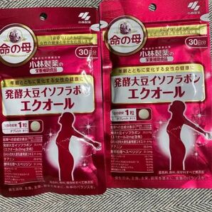 2袋 小林製薬 発酵大豆イソフラボンエクオール 30日分 新品 命の母 発酵大豆イソフラボン