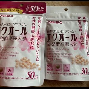 オリヒロ エクオール&発酵高麗人参 発酵大豆イソフラボン50日分 30日分 発酵大豆イソフラボン イソフラボン エクオール