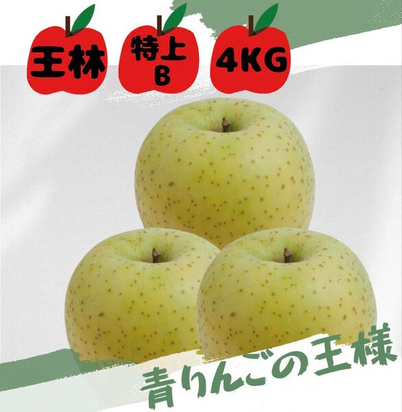 !!!超お得品!!!【王林】【青森県産】【送料無料】 【産地直送】【特上B】【4KG】