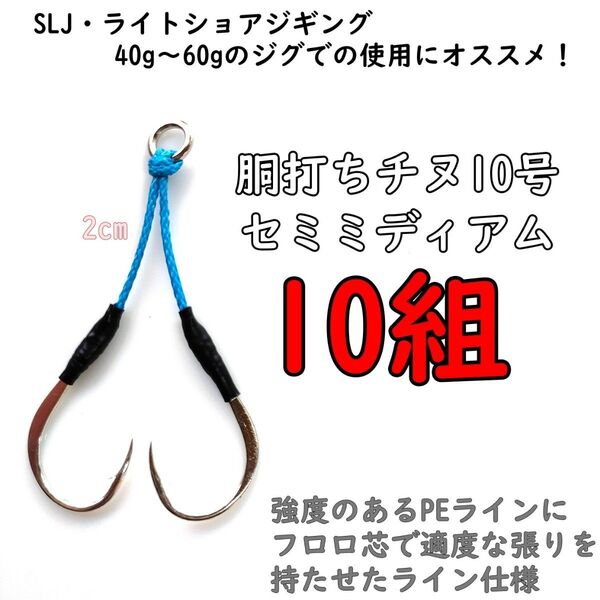 アシストフック 胴打ちチヌ セミミディアム ライトショアジギング SLJ 真鯛 イサキ カンパチ ハマチ