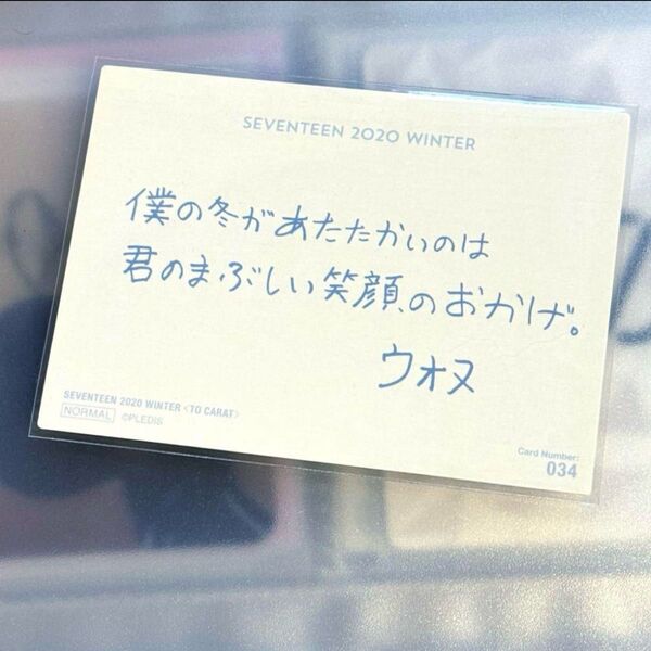即購入OK! SEVENTEEN 2020 WINTER 《TO CARAT》 ウォヌ メッセージ トレカ 匿名配送