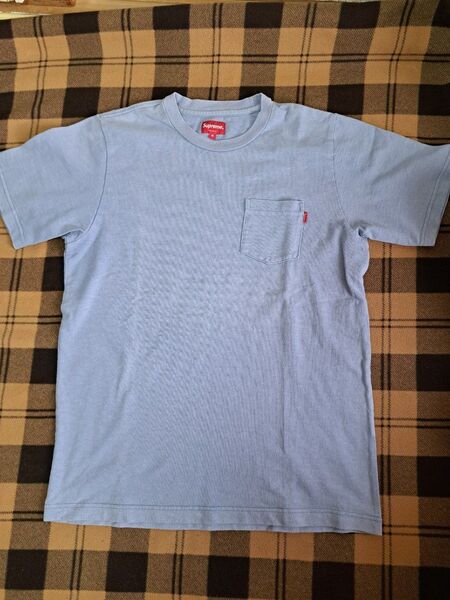 Supreme ワンポイントロゴ ポケットTシャツ ブルー