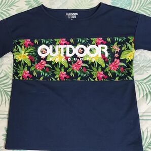 OUTDOOR(アウトドア)ネイビーTシャツ・サイズM フラワー