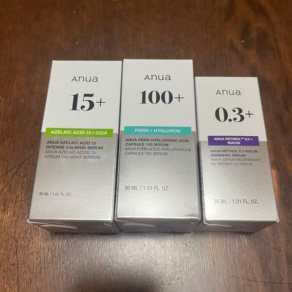 Anua アヌア アゼライン酸 PDRNヒアルロン レチノール0.3 美容液 3種