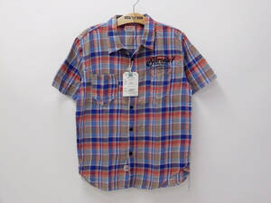 グルーヴァーズ GROOVERS チェック ワークシャツ アメカジ 3511002-72 青系 (Lサイズ) 多少汚れあり 値引品 即決価格 新品