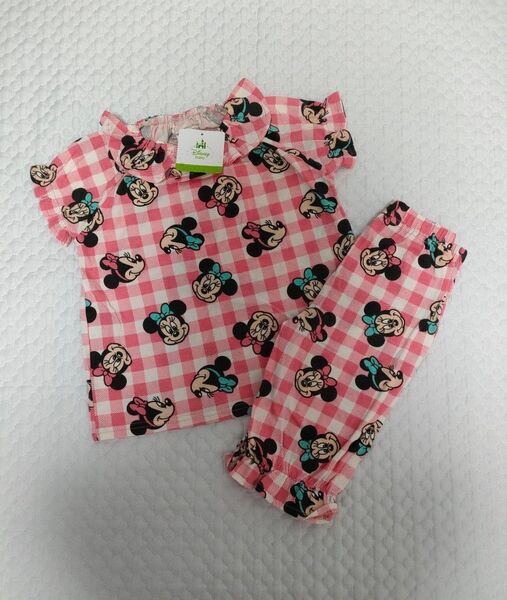 【新品】 キッズ ディズニー 100cm ミニーちゃん セットアップ パジャマ