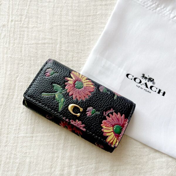 COACH コーチ キーケース フラワー 花柄 レザー 牛革 ギフト ◆新品未使用◆値下げ不可◆
