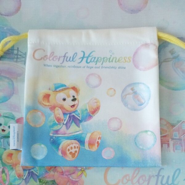 ☆新品♪カラフルハピネス ダッフィー 20周年 巾着 きんちゃく①☆