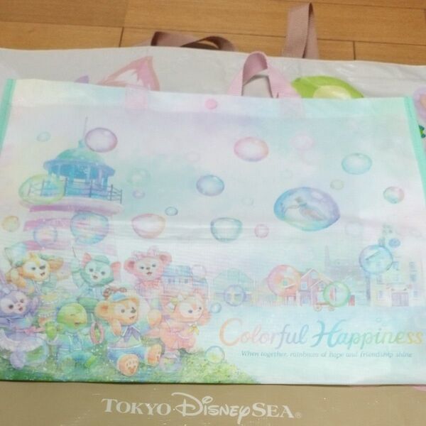 ☆新品♪カラフルハピネス ショッピングバッグ ダッフィー 20周年☆