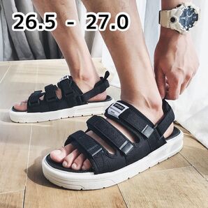 26.5 27 スポーツ サンダル 黒 メンズ レディース プール アウトドア カジュアル スポサン キャンプ 海