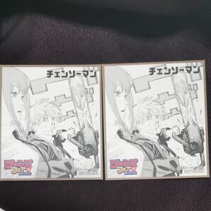 ジャンプフェア in アニメイト 2021 特典 ミニ色紙 チェンソーマン デンジ マキマ 2枚