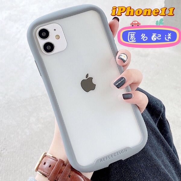 iphone11グレークリアケース スマホカバー iface風