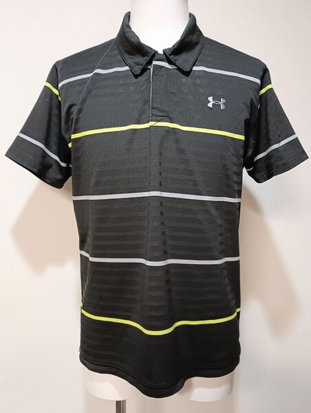 【☆特美品!使用2回☆】Under Armour アンダーアーマー ポロシャツ M ストライプ