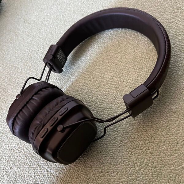 ワイヤレスヘッドホン ブラウン Bluetooth SY-BT1636 レインボー レトロテイスト