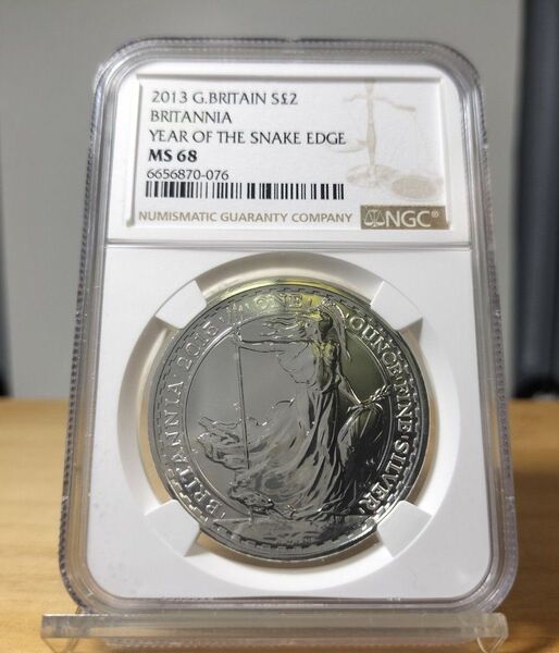 2013年ブリタニア銀貨MS68NGC 1オンス銀貨 イギリス