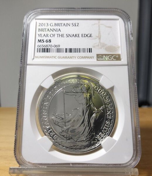2013年ブリタニア銀貨NGC MS68 イギリス 1オンス銀貨