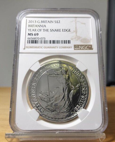 2013年ブリタニア銀貨MS69NGC鑑定済み 1オンス銀貨 イギリス シルバーコイン