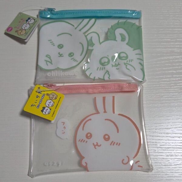 ちいかわ フラットポーチ 2個セット クリアポーチ