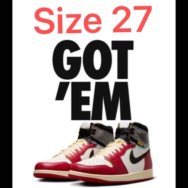 UNION × Nike Air Jordan 1 Retro High OG "Chicago/Shadow" 27cm