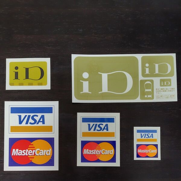 VISA・MasterCard iD 加盟店用ステッカー 5点セット