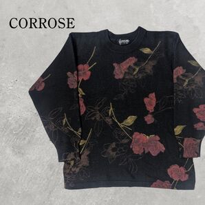 CORROSE 花柄 ニット ブラック モード系