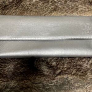 VS ヴィダルサスーン ヘアアイロンケース トラベルポーチ 耐熱 シルバー マジックテープ装着 ポーチバッグ 収納 大型