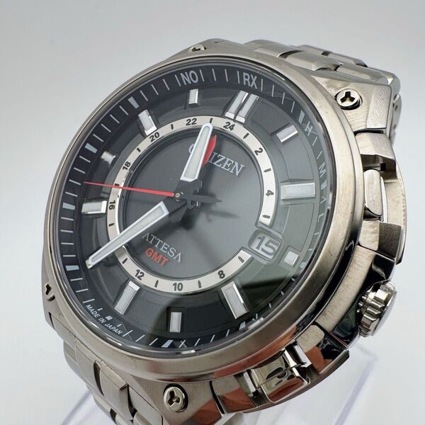 シチズン アテッサ GMT 電波ソーラー 軽量チタン H117-T014178