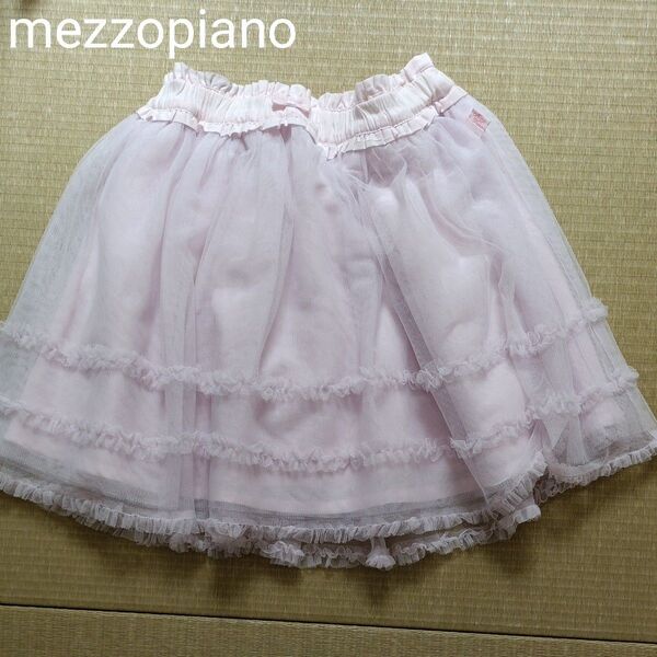 メゾピアノ mezzopiano スカート 130 ピンク レース