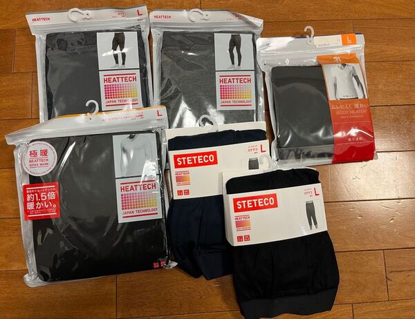 ユニクロ ヒートテック タイツステテコなど6点 メンズインナーまとめ売り Lサイズ
