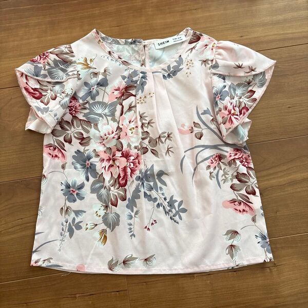 花柄ブラウス 4Y(104cm) 半袖Tシャツ