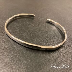 シルバー バングル S925 刻印 メキシカン インディアン 【BR-1】 ブレスレット アクセサリー シンプルナバホ シンプル