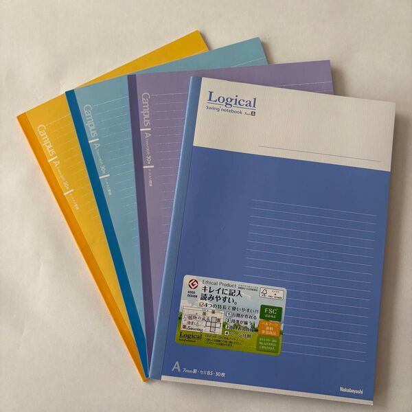 コクヨ Campus キャンパス Logical ロジカル A軸7mm ノート まとめ売り 4冊 おまけ付き