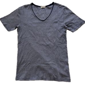 ナノユニバース Vネックボーダー Tシャツ Lサイズ