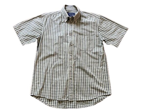 しまむら 半袖ボタンダウンチェックシャツ メンズ Mサイズ
