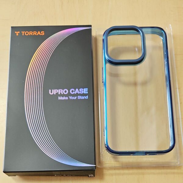 TORRAS iPhone 15 Pro Max 用 ケース 強化ガラス 9H硬度 レンズ保護 6.7インチ ブルー【新品未使用】