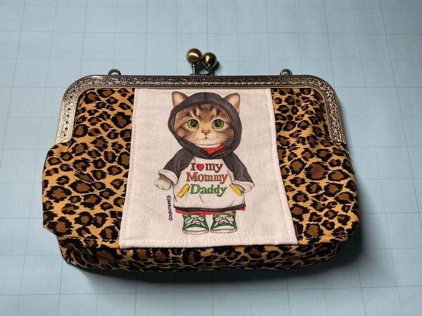 ミニポーチ 猫 IMommy Daddy レオパード柄 ハンドメイド 【画像8】ふろくです 断捨離中
