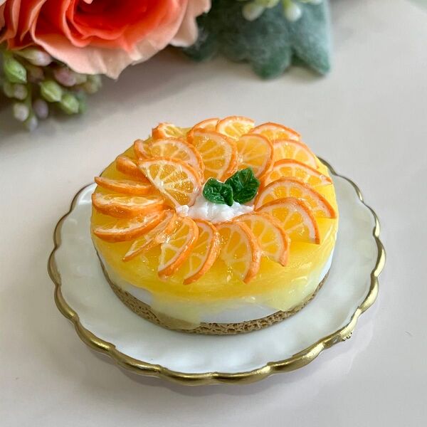 NO.10 オレンジレアチーズケーキ ミニチュアスイーツ ミニチュアフード