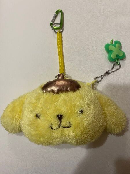 ポムポムプリン フェイス型パスケース 小物入れ ポーチ ふわふわ サンリオ