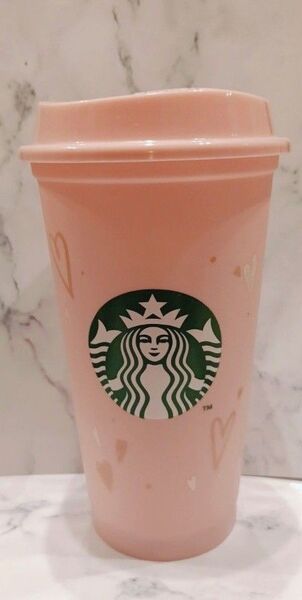 STARBUCKS スタバ スターバックス バレンタイン2024 リユーザブルカップ 473ml ハート フラペチーノ ピンク