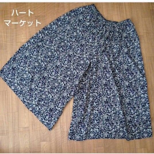 ハートマーケット ガウチョパンツ スカーチョ 花柄 総柄 ウエストゴム ゆったり