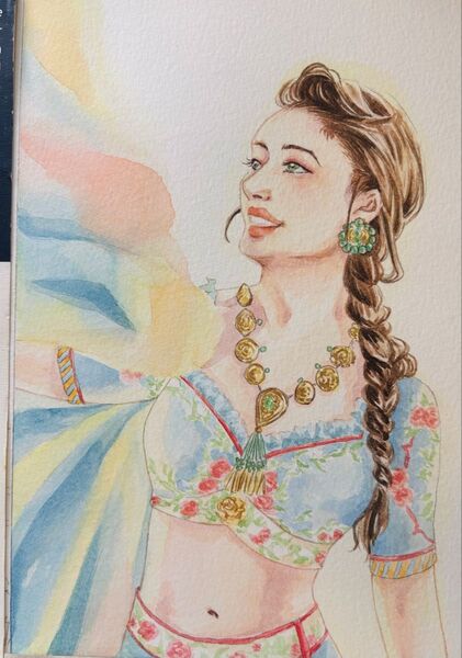 水彩画 原画 人物画