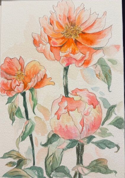 水彩画 原画 花果物風景画