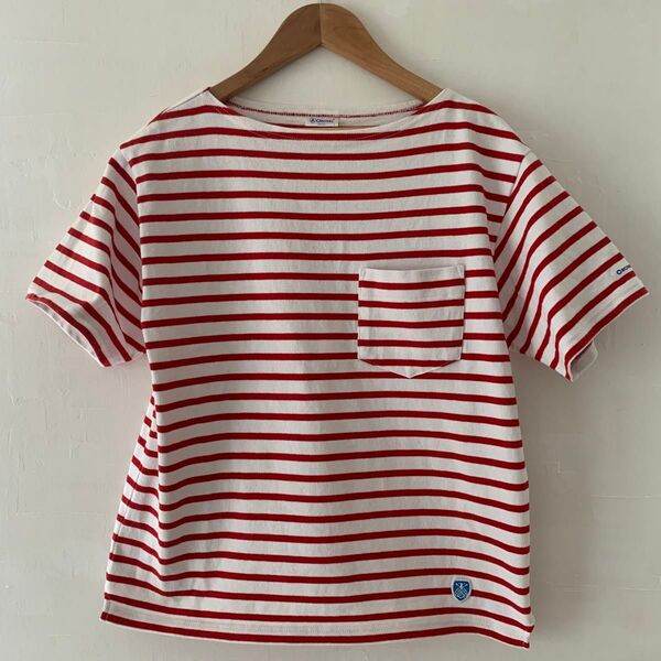 ORCIVAL 赤白 Tシャツ サイズ1 オーシバル ボートネックバスクTシャツ