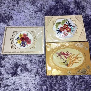 電報台紙セット おし花 松竹梅 鳳凰 刺繍 箔押し 結婚式 慶事 お祝い 色紙 メッセージカード